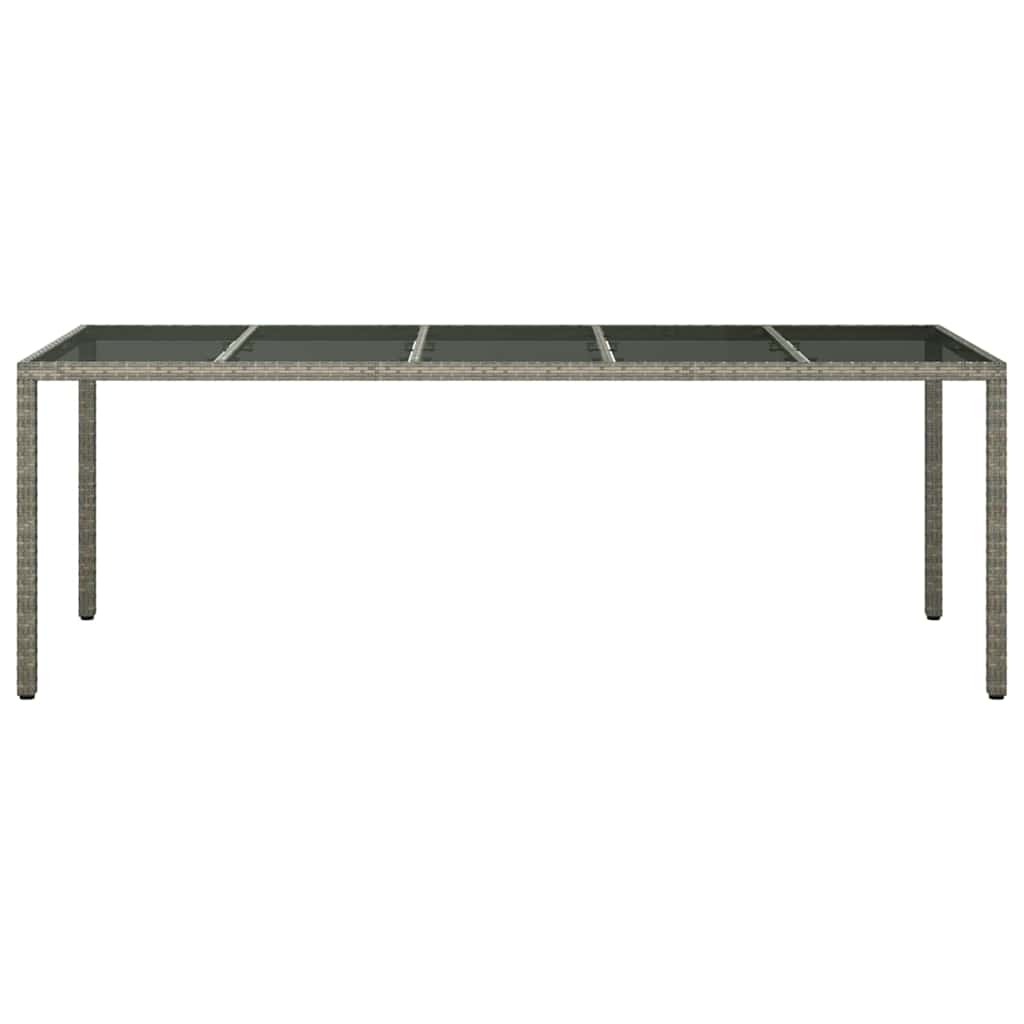Hage middagbord Grå 250 x 100 x 75 cm Poly rattan