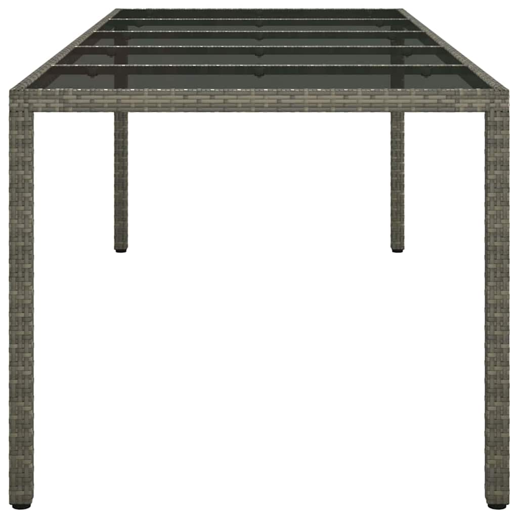 Hage middagbord Grå 250 x 100 x 75 cm Poly rattan