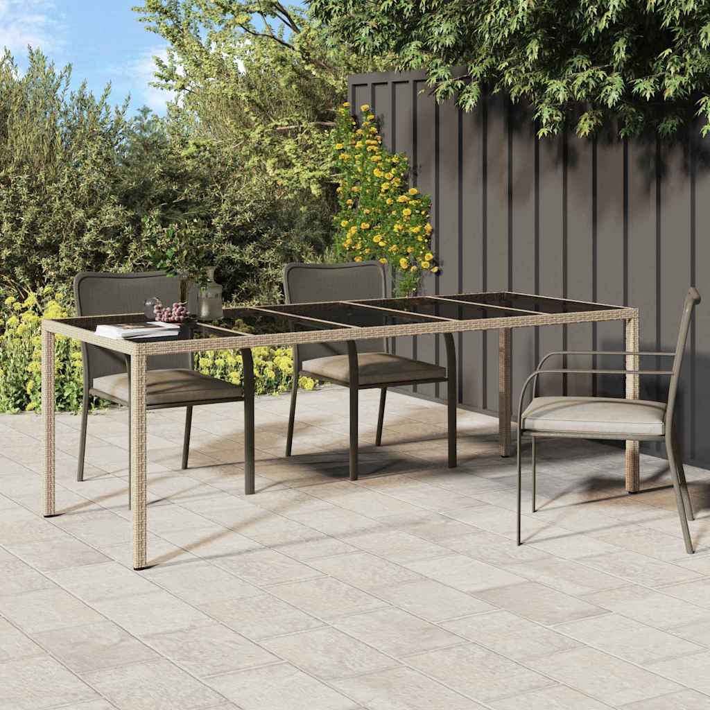 Hage middagbord Beige 250 x 100 x 75 cm Poly rattan
