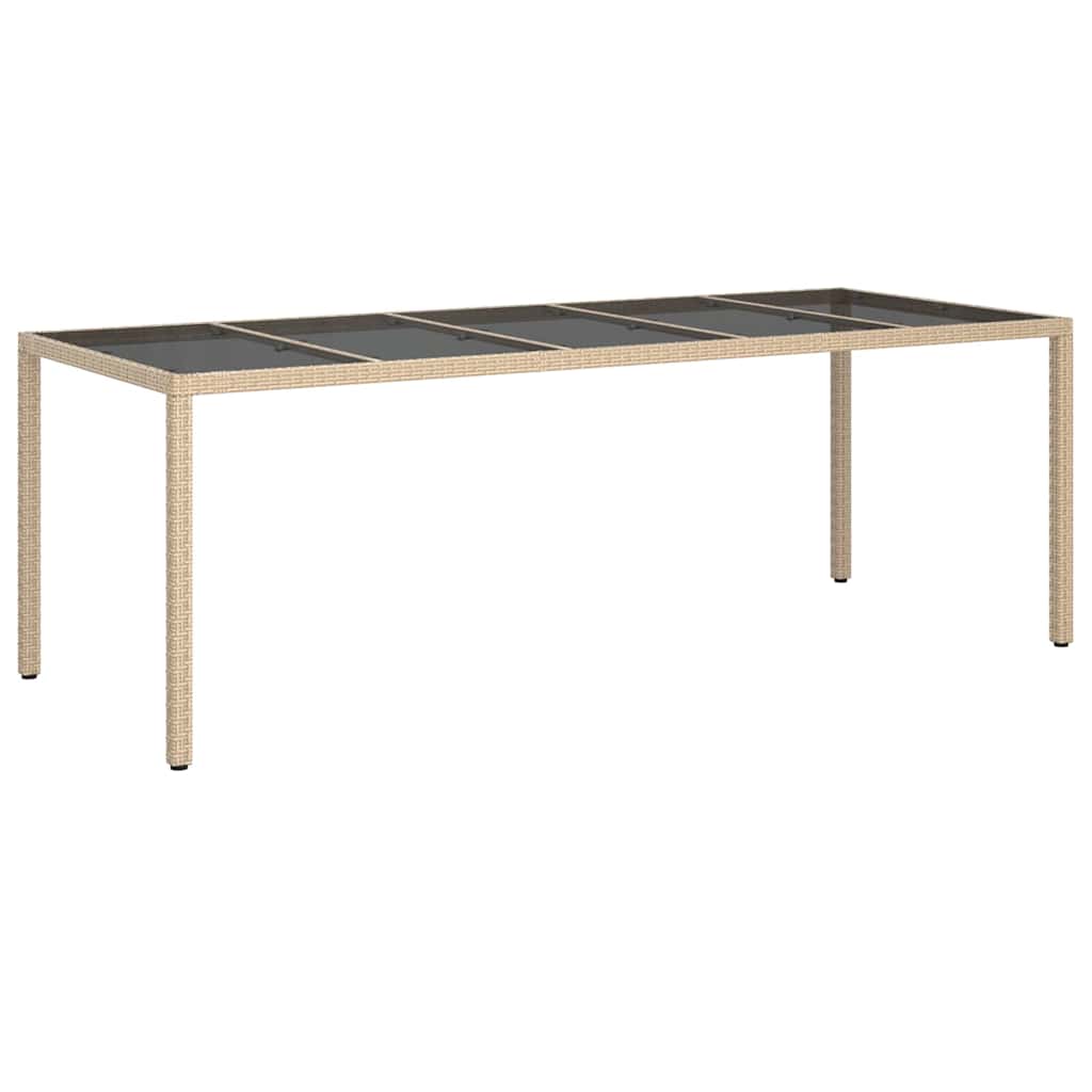 Hage middagbord Beige 250 x 100 x 75 cm Poly rattan
