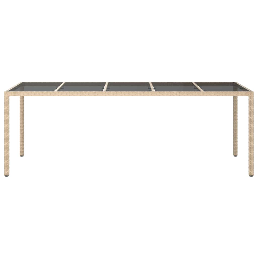 Hage middagbord Beige 250 x 100 x 75 cm Poly rattan