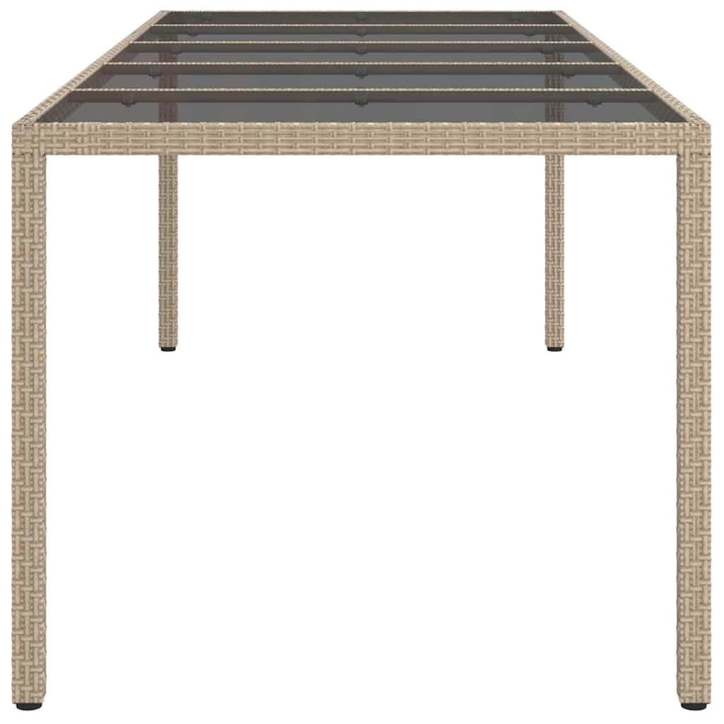 Hage middagbord Beige 250 x 100 x 75 cm Poly rattan