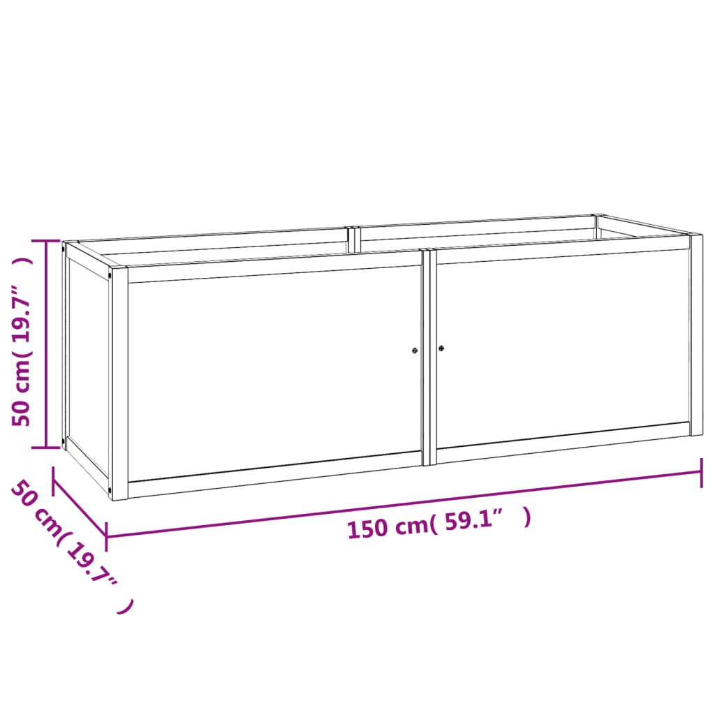 Høybed 150x50x50 cm heltre teak
