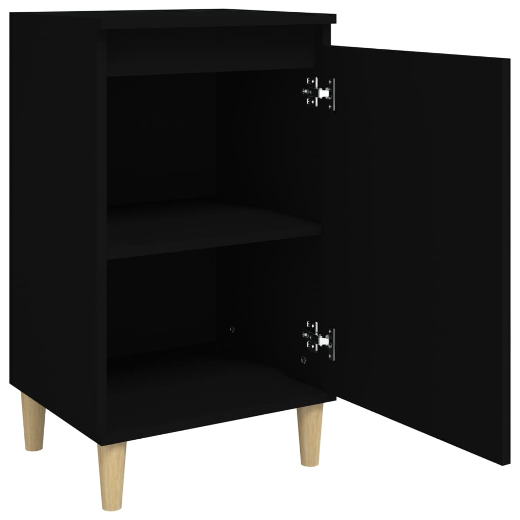 Nattbord svart 40x35x70 cm konstruert tre