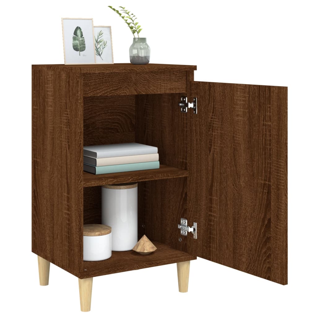 Nattbord 2 stk brun eik 40x35x70 cm konstruert tre