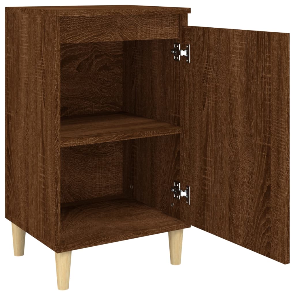Nattbord 2 stk brun eik 40x35x70 cm konstruert tre