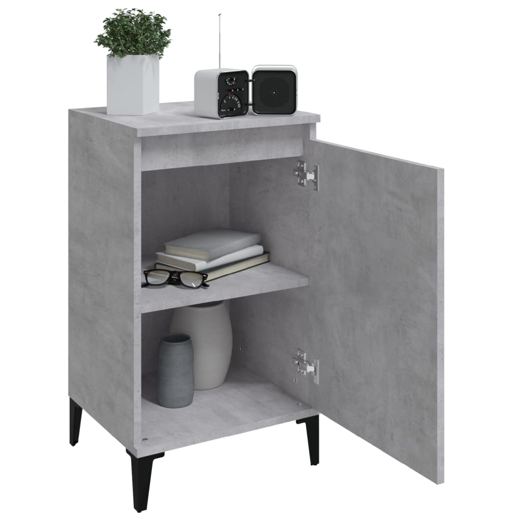 Nattbord 2 stk betonggrå 40x35x70 cm konstruert tre