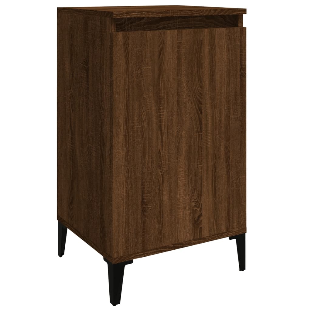 Nattbord 2 stk brun eik 40x35x70 cm konstruert tre