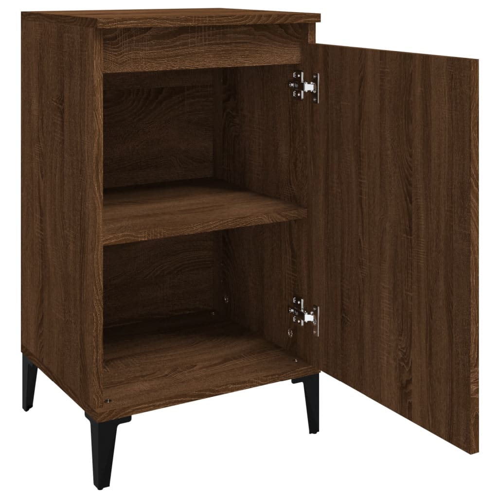 Nattbord 2 stk brun eik 40x35x70 cm konstruert tre
