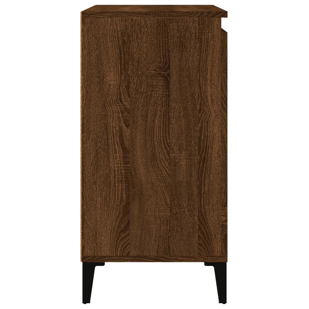 Nattbord 2 stk brun eik 40x35x70 cm konstruert tre
