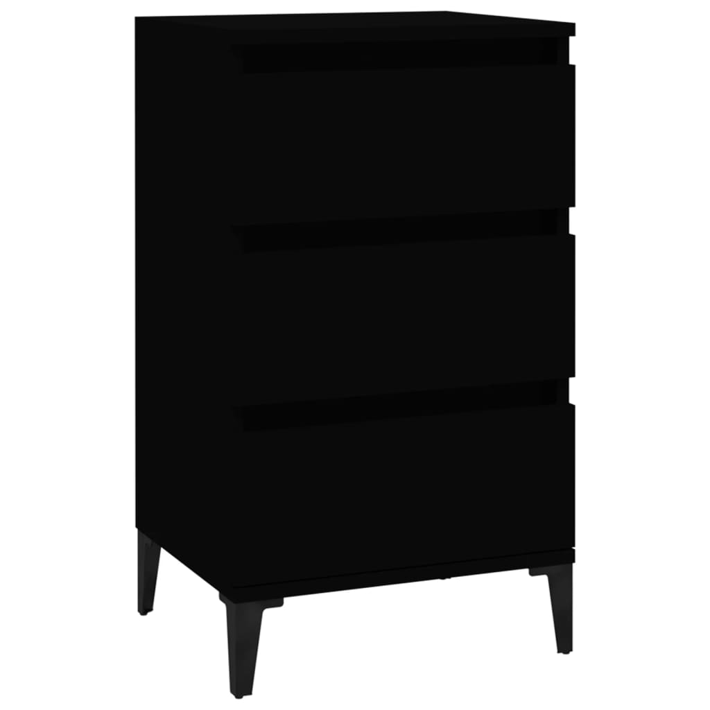 Nattbord svart 40x35x70 cm konstruert tre