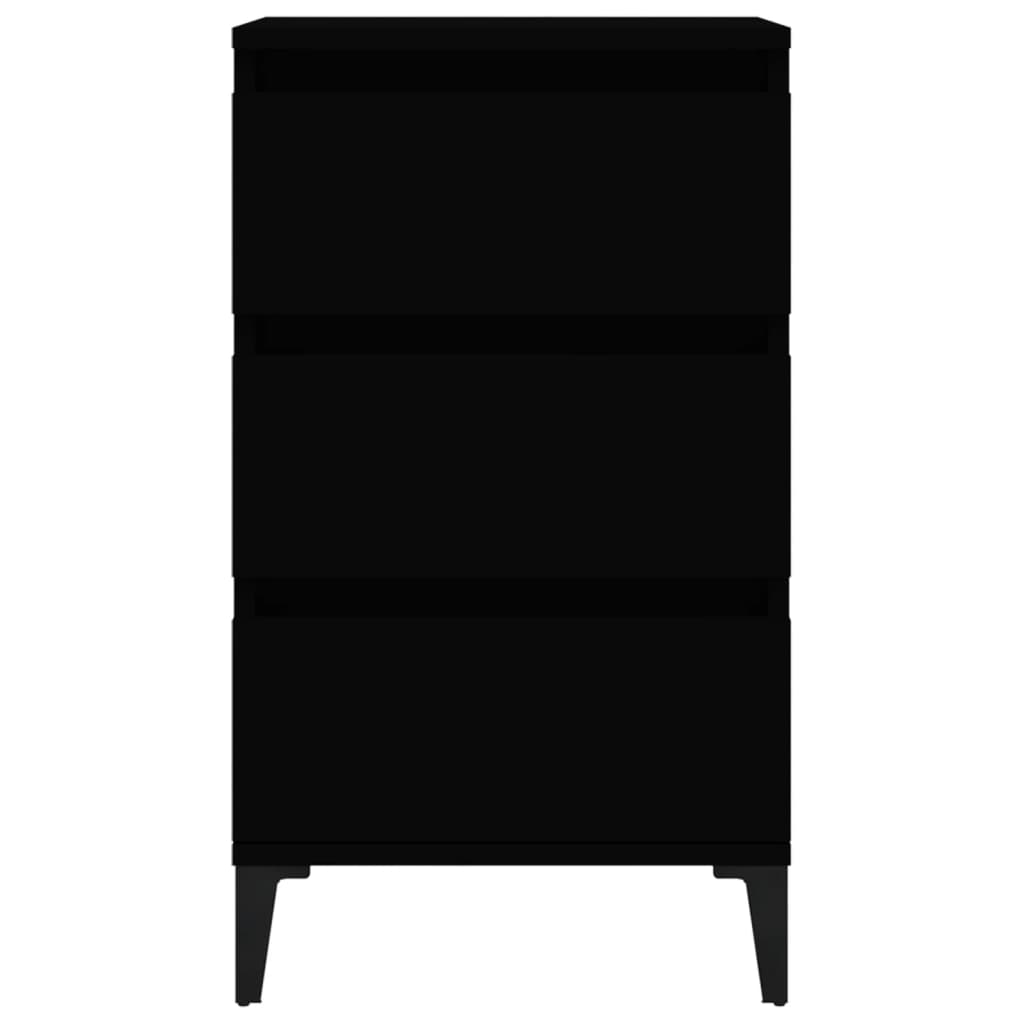 Nattbord svart 40x35x70 cm konstruert tre