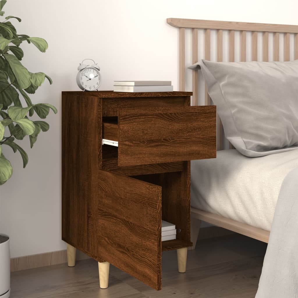 Nattbord 2 stk brun eik 40x35x70 cm