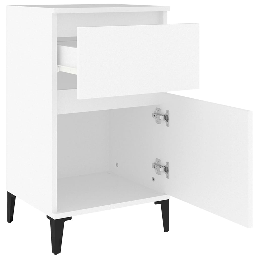 Nattbord 2 stk hvit 40x35x70 cm
