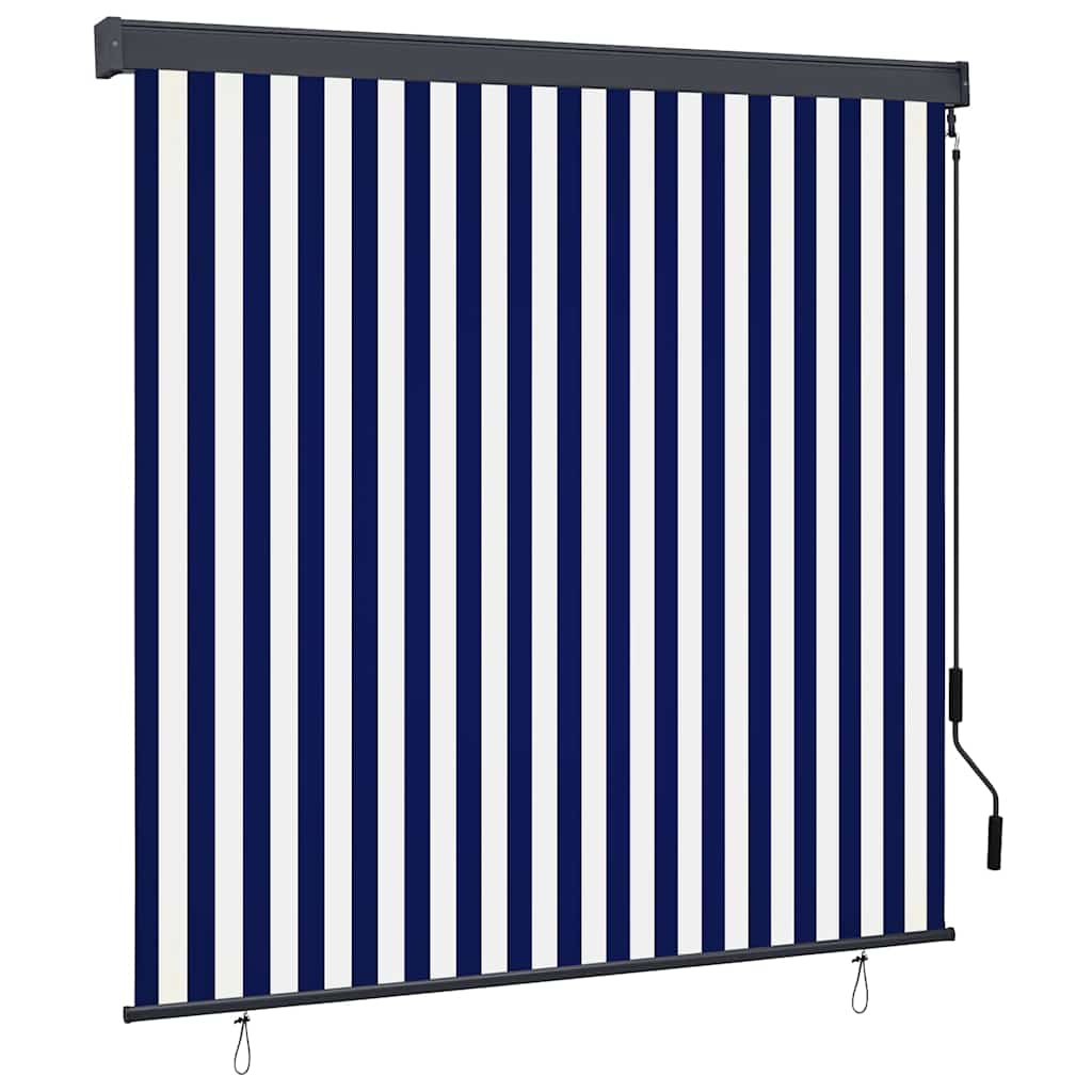 Utendørs Rullegardin Stripete Blå og hvite 180 x 250 cm stoff