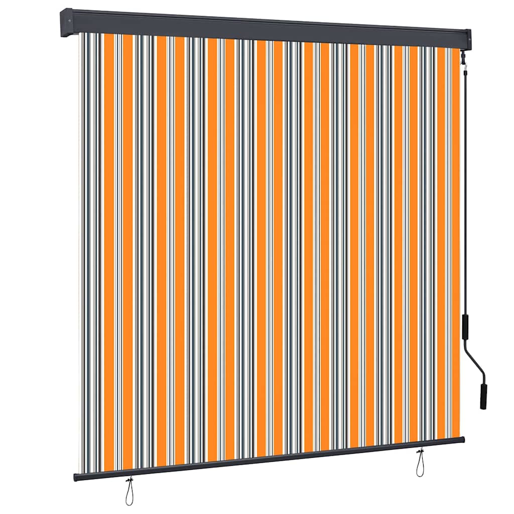 Utendørs Rullegardin Stripete Gul og blå 180 x 250 cm stoff