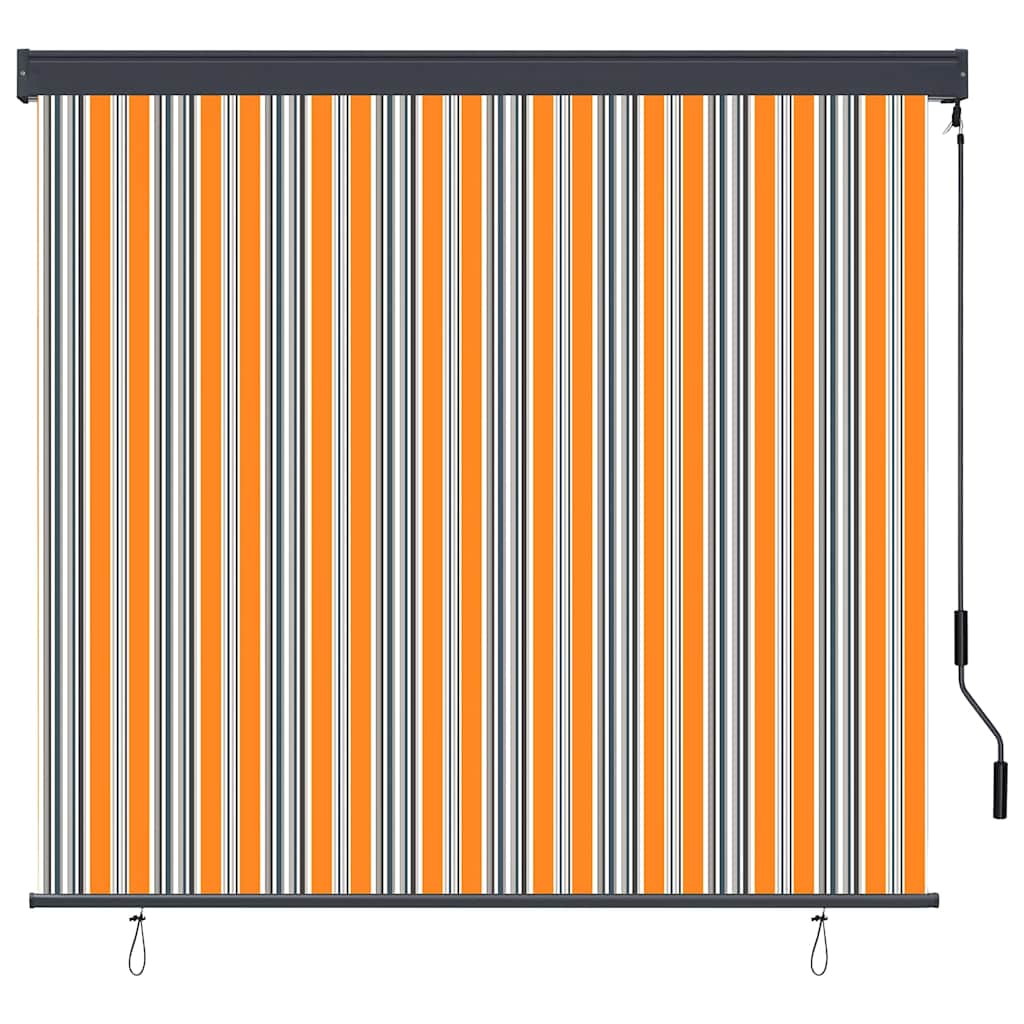 Utendørs Rullegardin Stripete Gul og blå 180 x 250 cm stoff