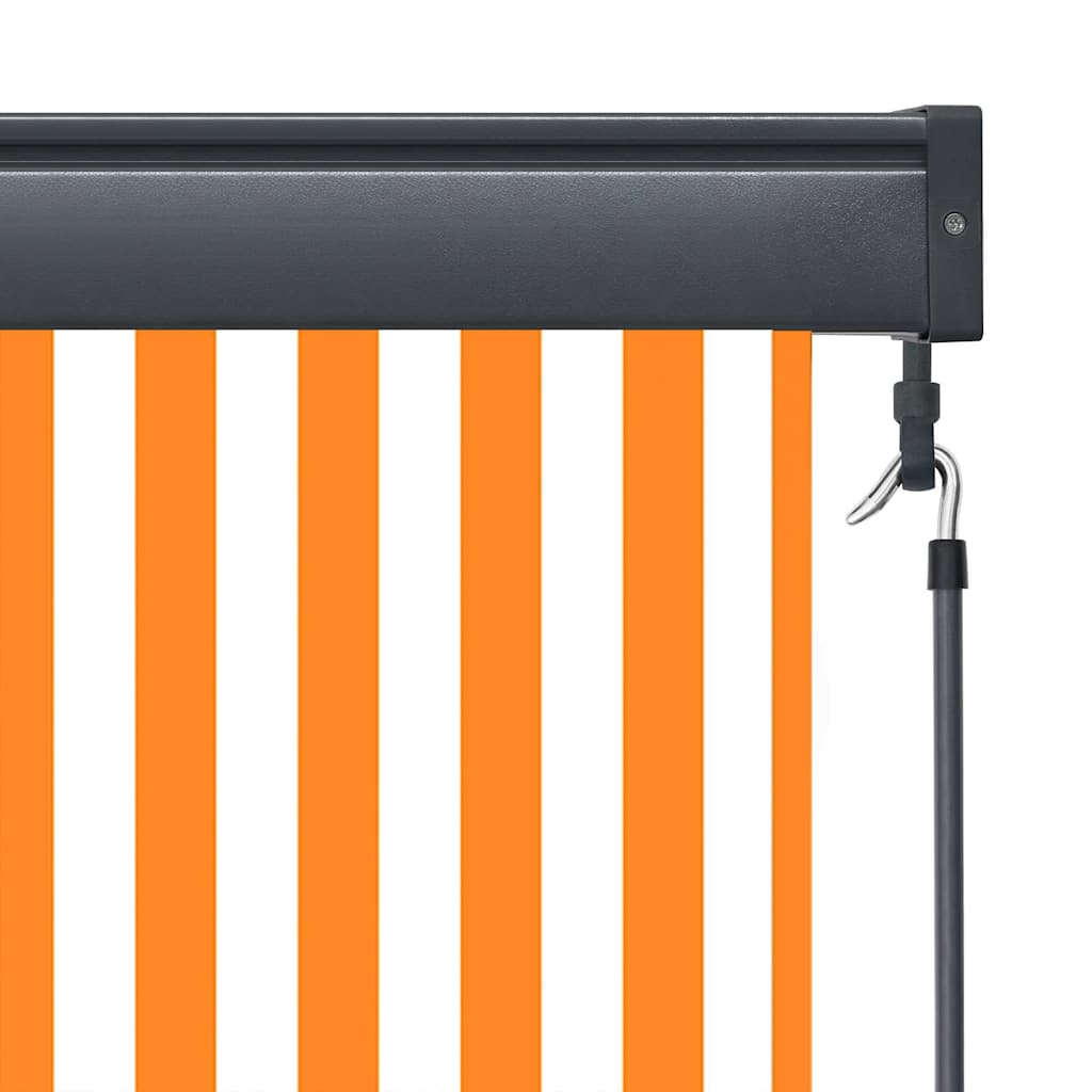 Utendørs Rullegardin oransje og hvit 180 x 250 cm stoff