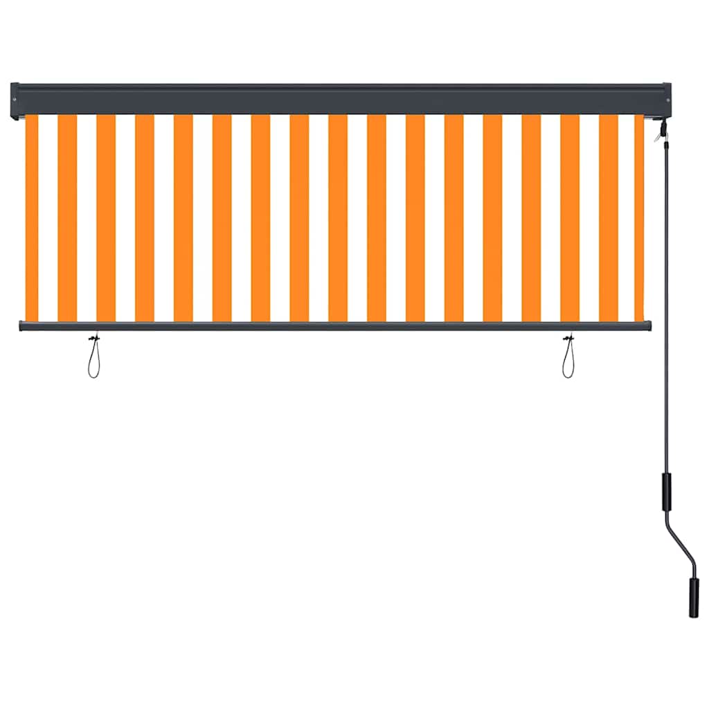 Utendørs Rullegardin oransje og hvit 180 x 250 cm stoff