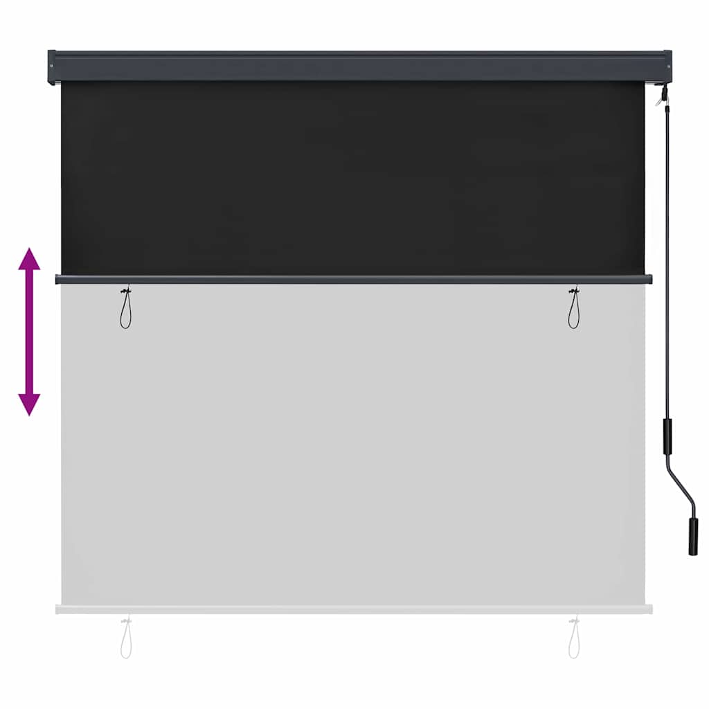 Utendørs Rullegardin Stripete Antrasitt 180 x 250 cm stoff