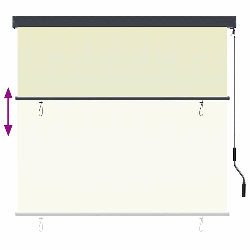 Utendørs Rullegardin Stripete Justerbar Krem 180 x 250 cm stoff