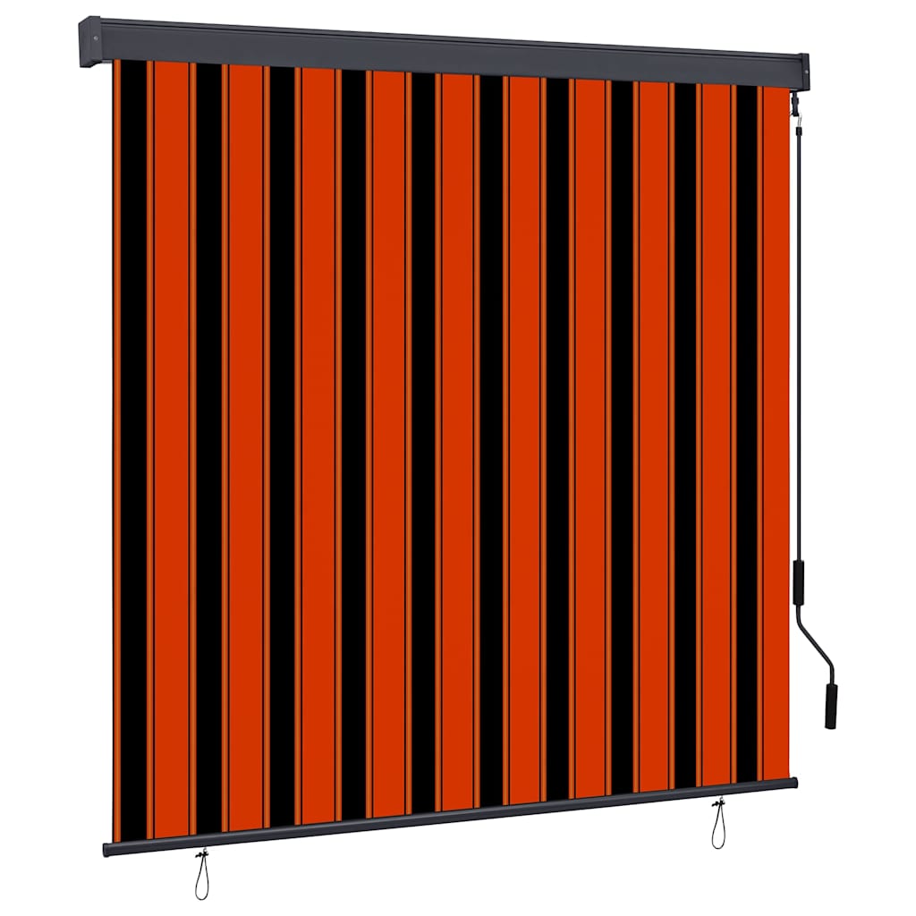 Utendørs Rullegardin oransje og hvit 180 x 250 cm stoff