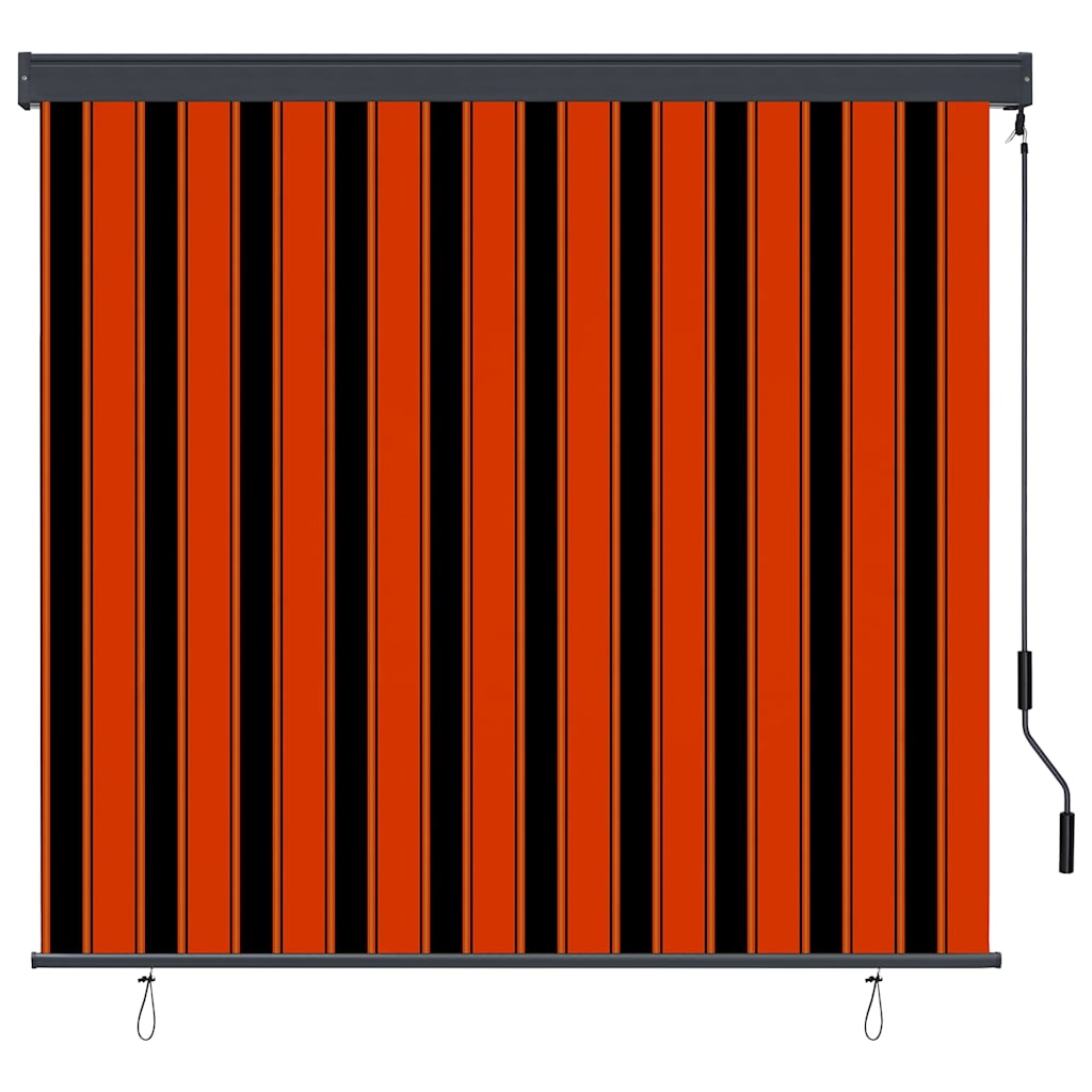 Utendørs Rullegardin oransje og hvit 180 x 250 cm stoff