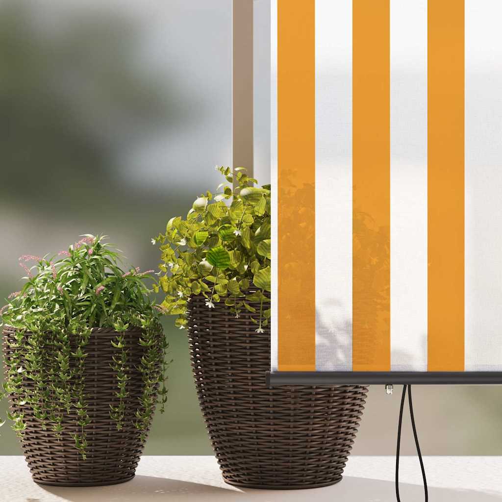 Utendørs Rullegardin Striped oransje og hvit 200 x 250 cm stoff