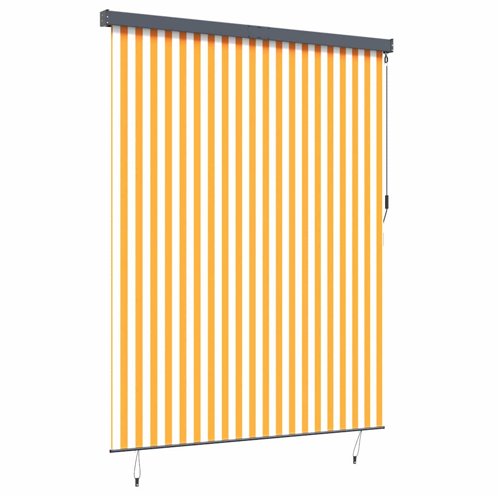 Utendørs Rullegardin Striped oransje og hvit 200 x 250 cm stoff