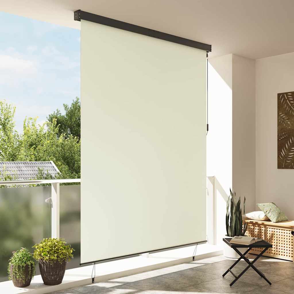 Utendørs Rullegardin Striped Manual Krem 200 x 250 cm stoff