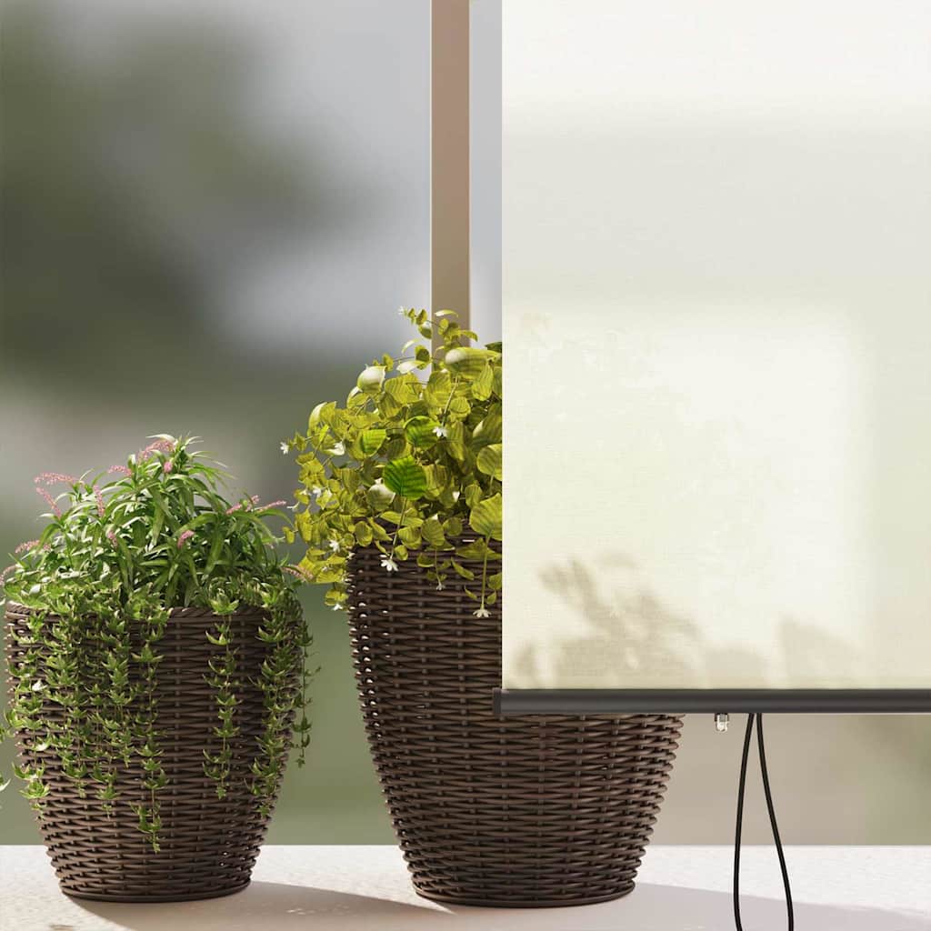 Utendørs Rullegardin Striped Manual Krem 200 x 250 cm stoff