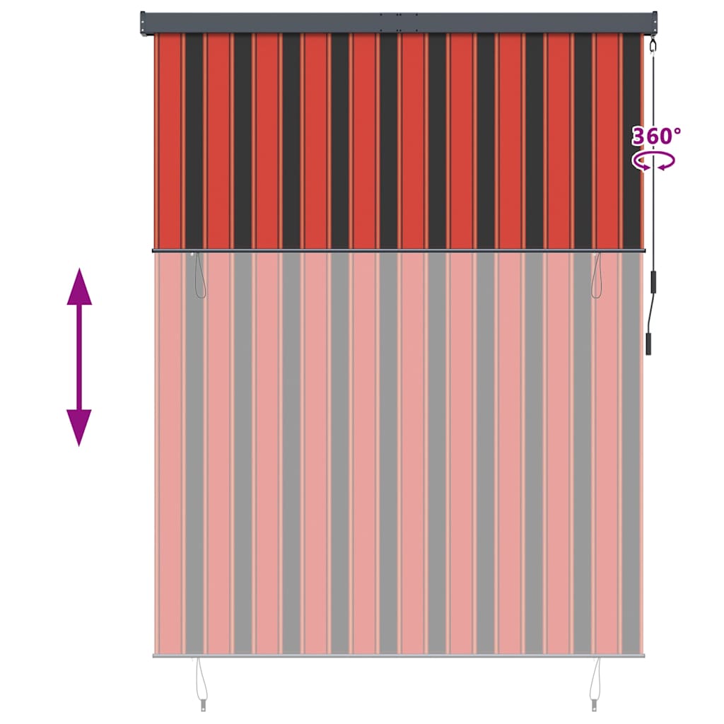 Utendørs Rullegardin Striped oransje og brun 200 x 250 cm stoff