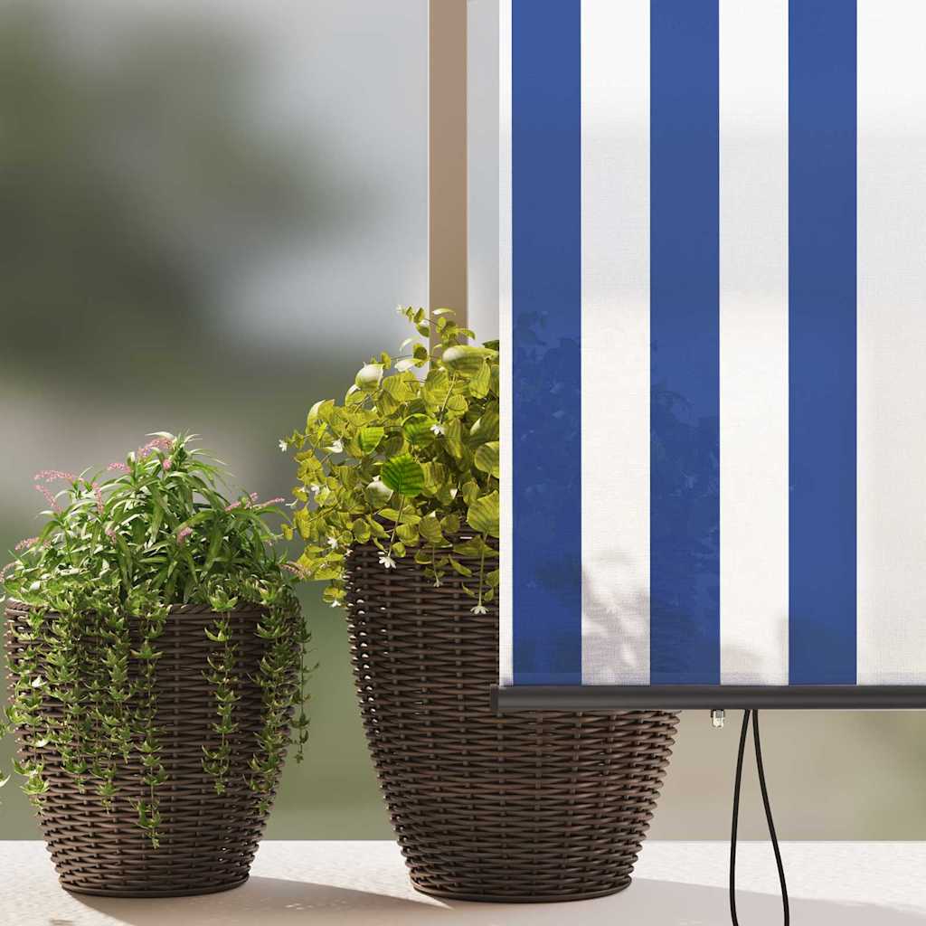 Utendørs Rullegardin Striped Blå og hvite 220 x 250 cm stoff