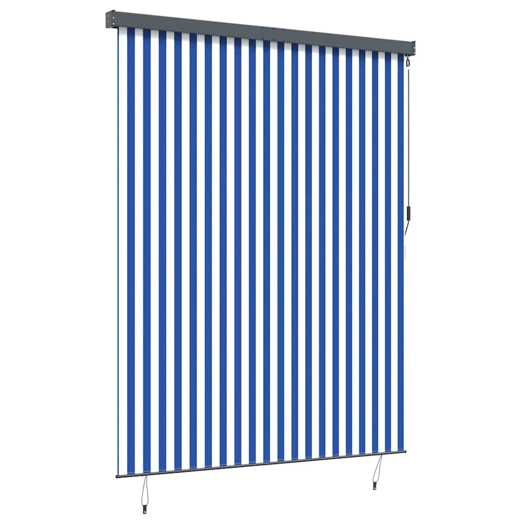 Utendørs Rullegardin Striped Blå og hvite 220 x 250 cm stoff
