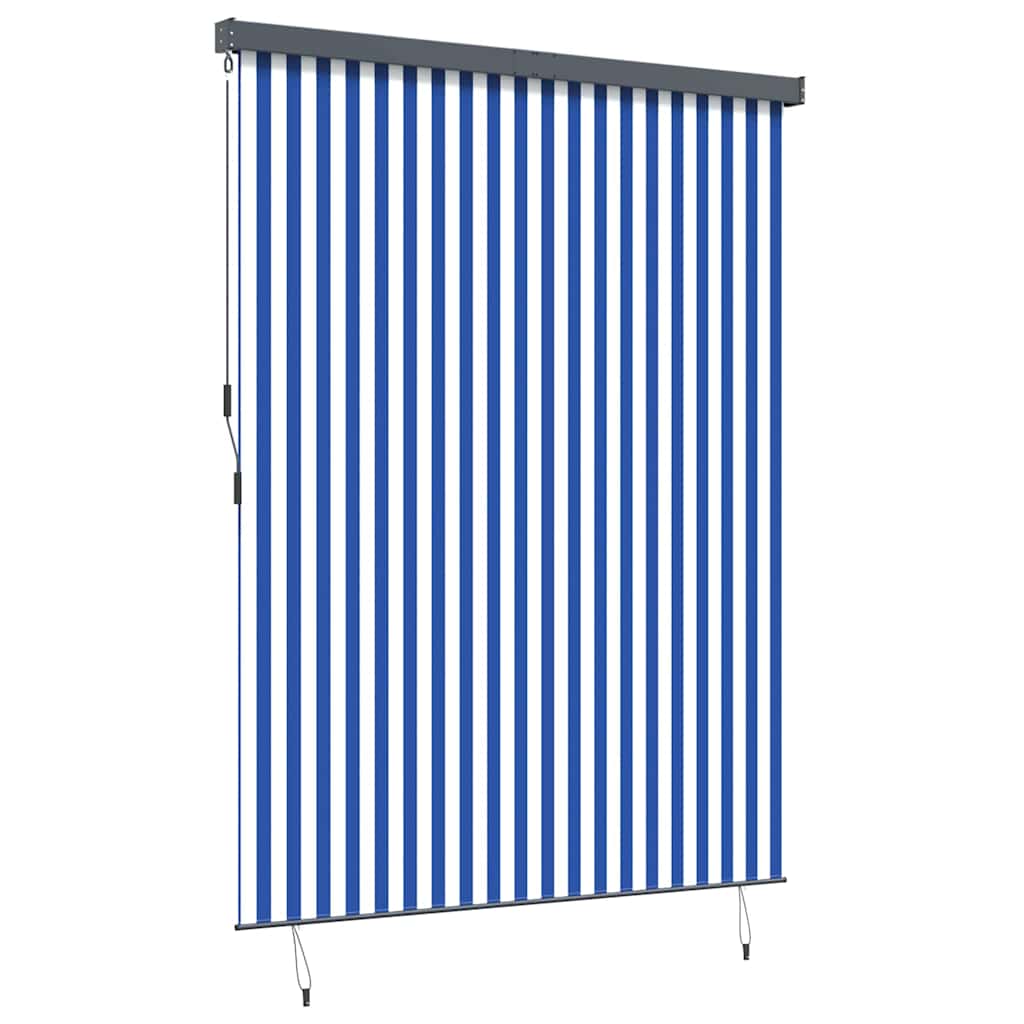 Utendørs Rullegardin Striped Blå og hvite 220 x 250 cm stoff