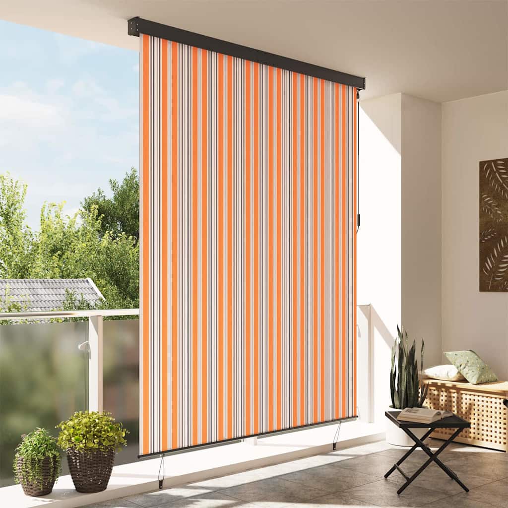 Utendørs Rullegardin Striped Gul og blå 220 x 250 cm stoff