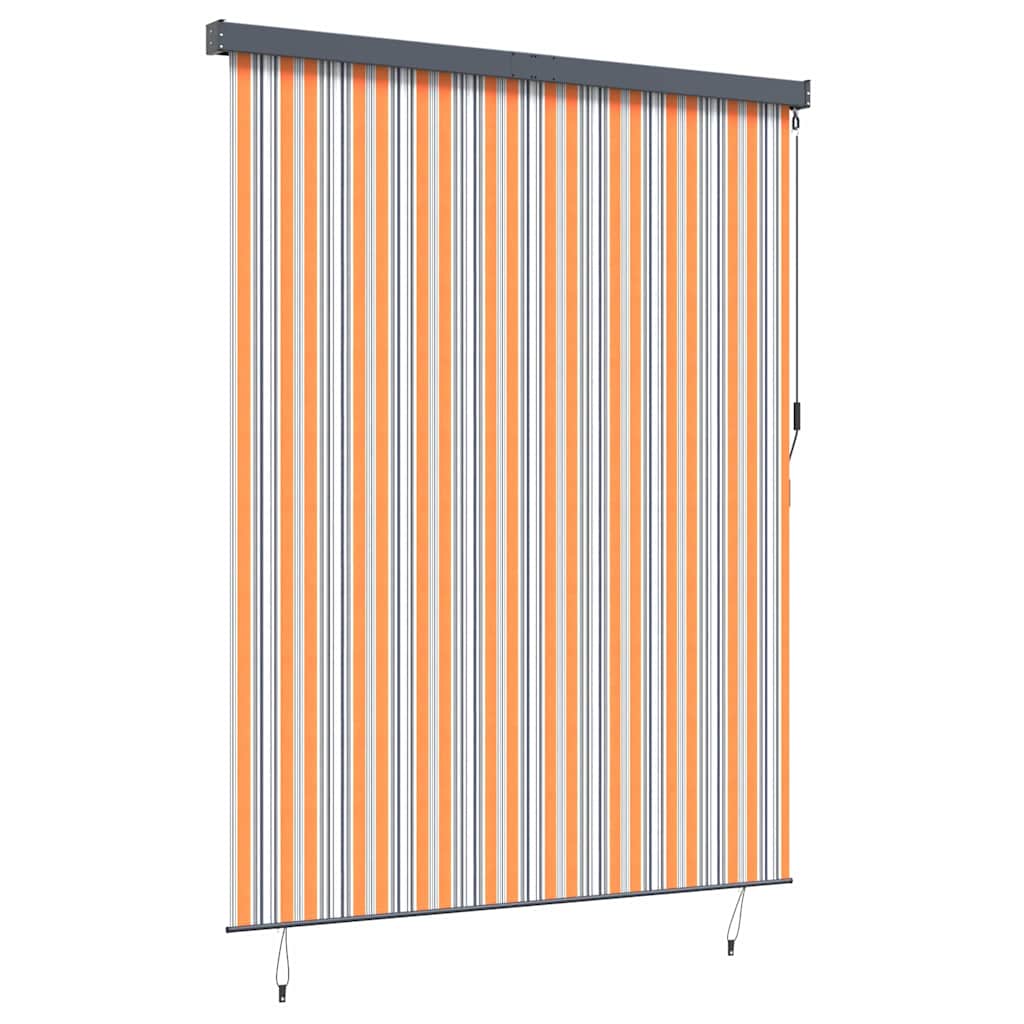 Utendørs Rullegardin Striped Gul og blå 220 x 250 cm stoff
