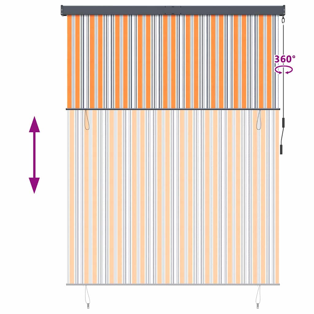Utendørs Rullegardin Striped Gul og blå 220 x 250 cm stoff