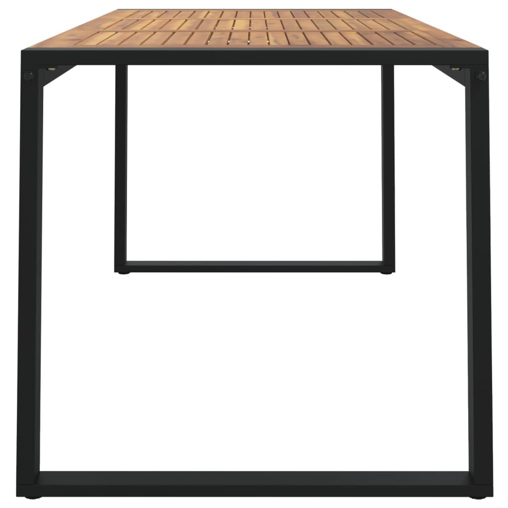 Hagebord med U-ben 140x80x75 cm heltre akasie