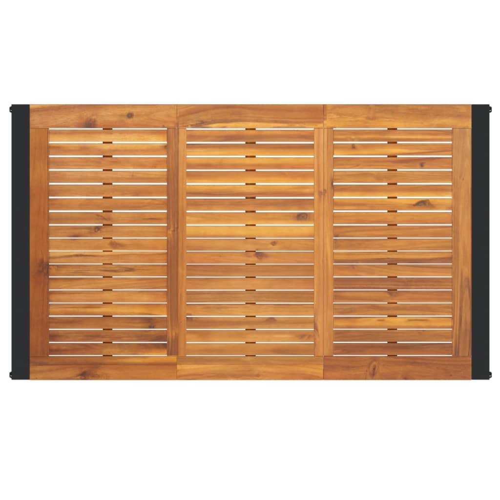 Hagebord med U-ben 140x80x75 cm heltre akasie