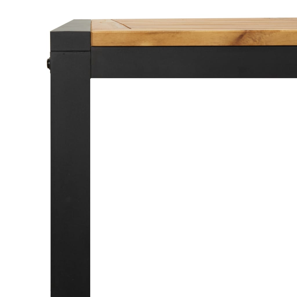 Hagebord med U-ben 140x80x75 cm heltre akasie