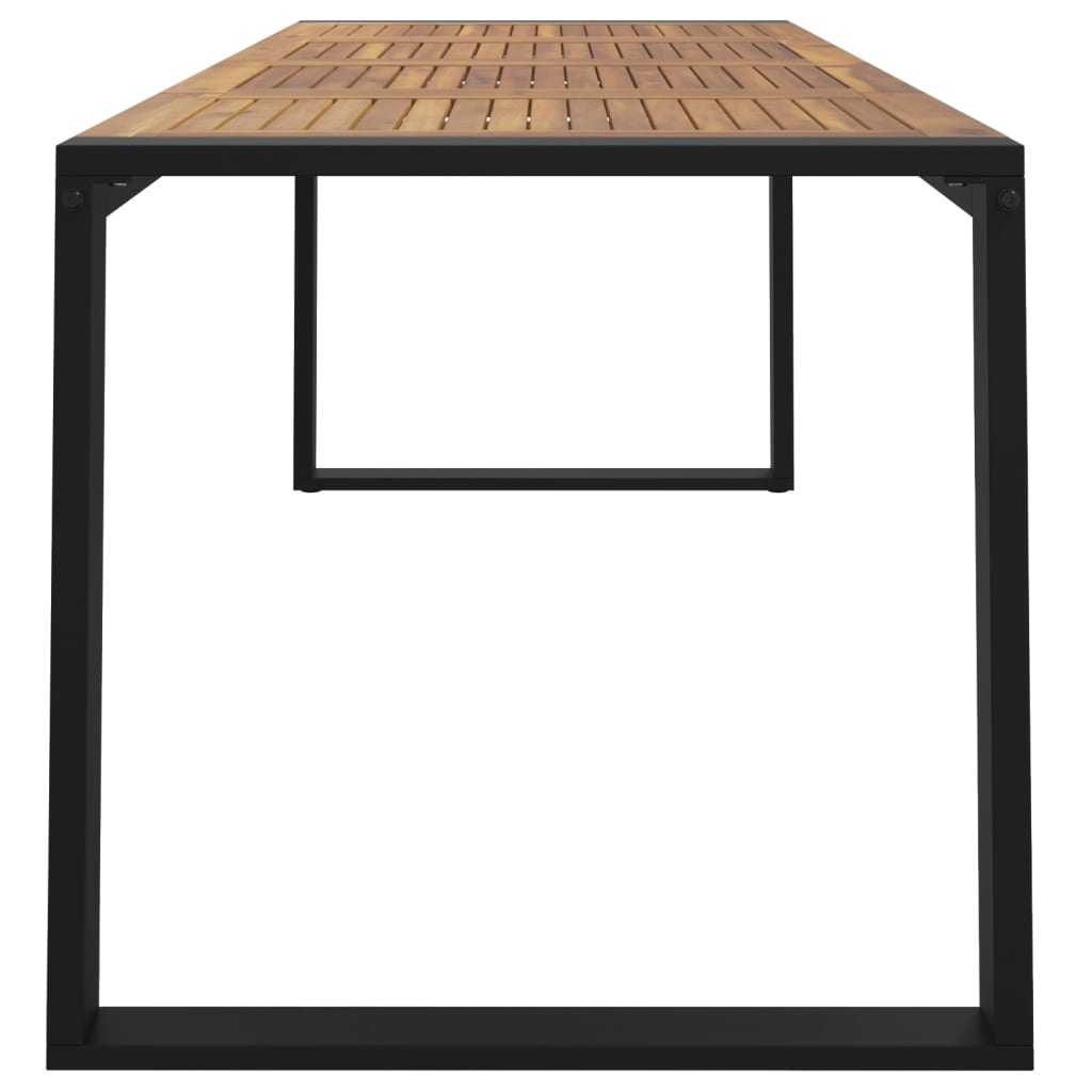Hagebord med U-ben 200x90x75 cm heltre akasie