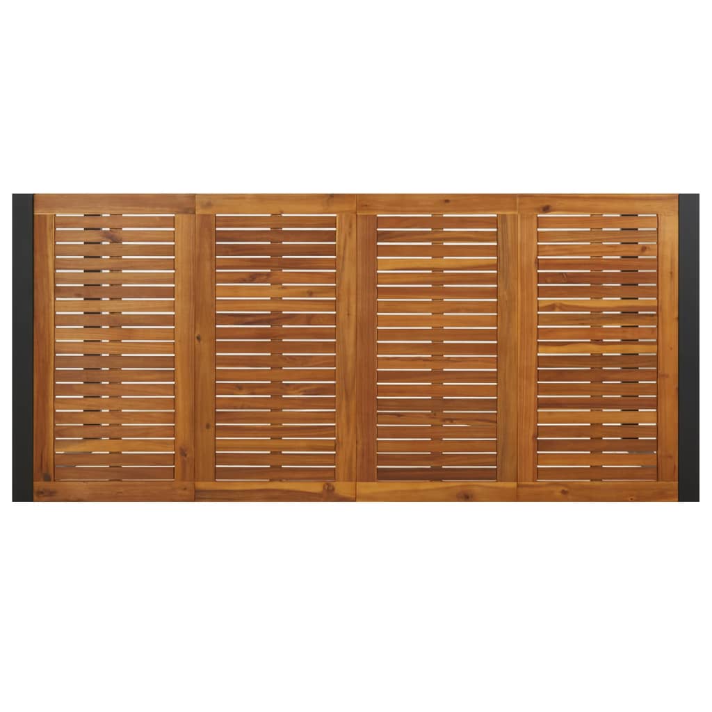 Hagebord med U-ben 200x90x75 cm heltre akasie