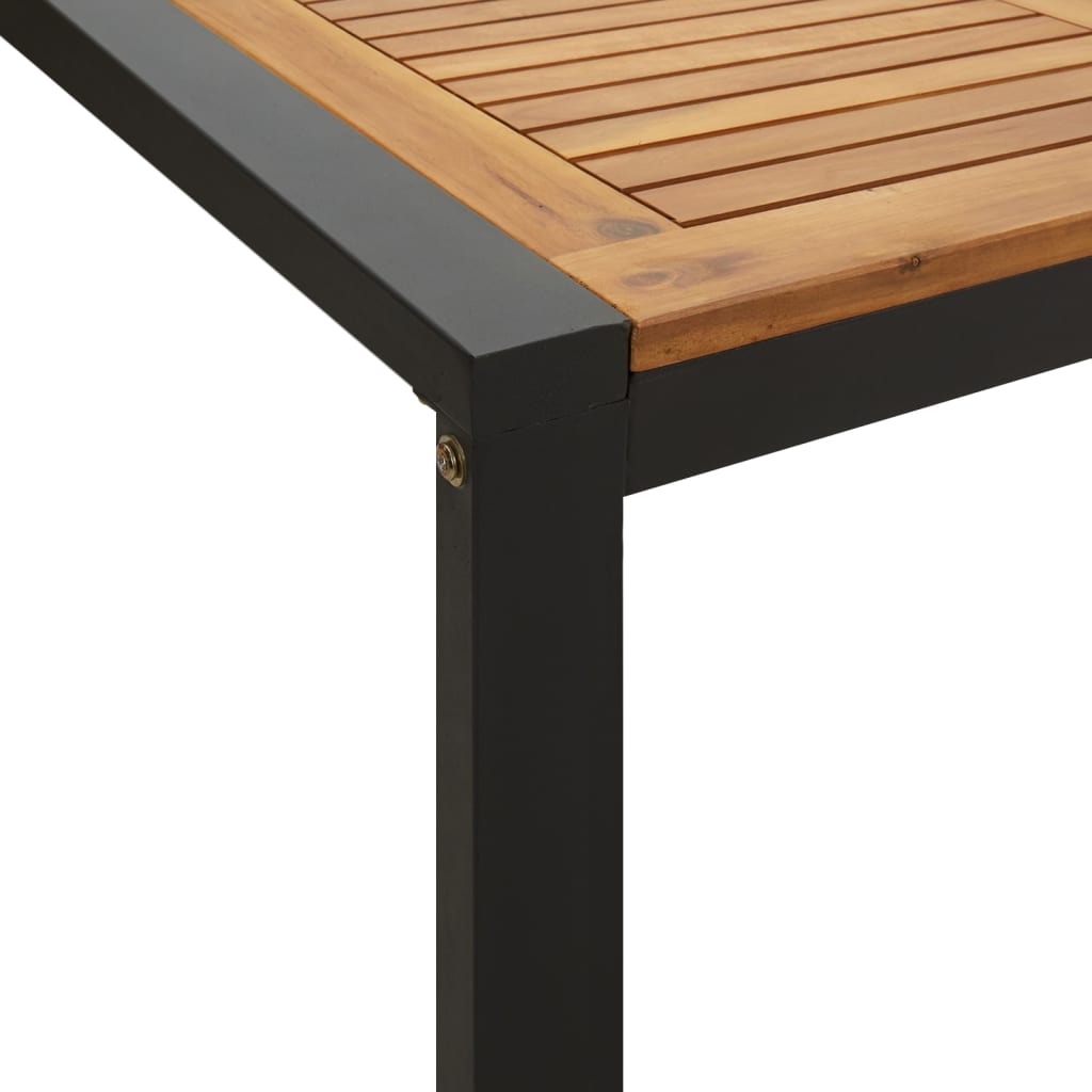 Hagebord med U-ben 200x90x75 cm heltre akasie