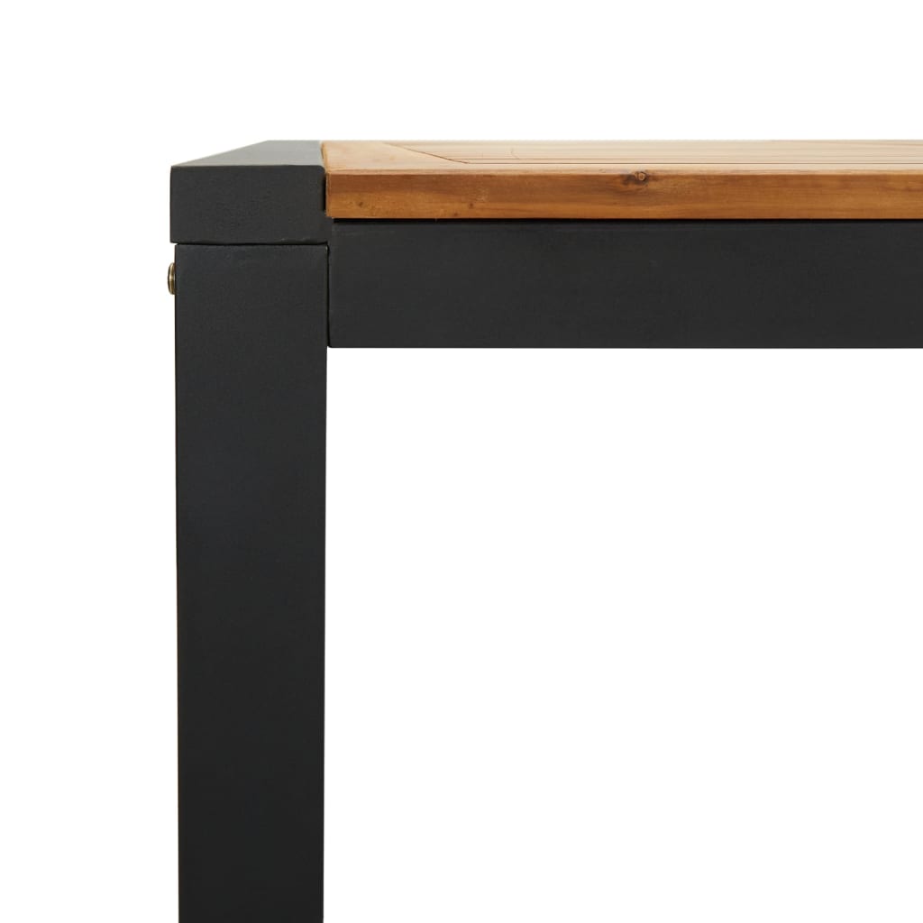 Hagebord med U-ben 200x90x75 cm heltre akasie