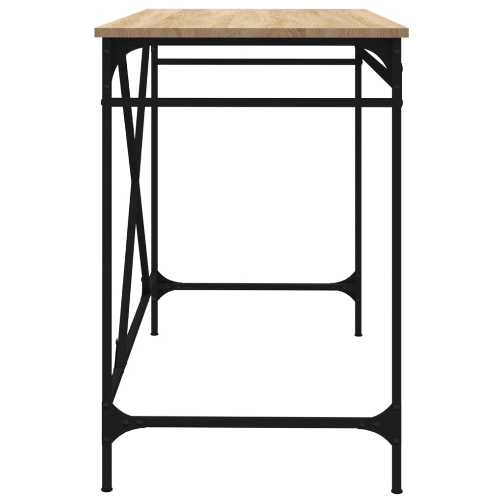 Skrivebord sonoma eik 100x50x75 cm konstruert tre og jern