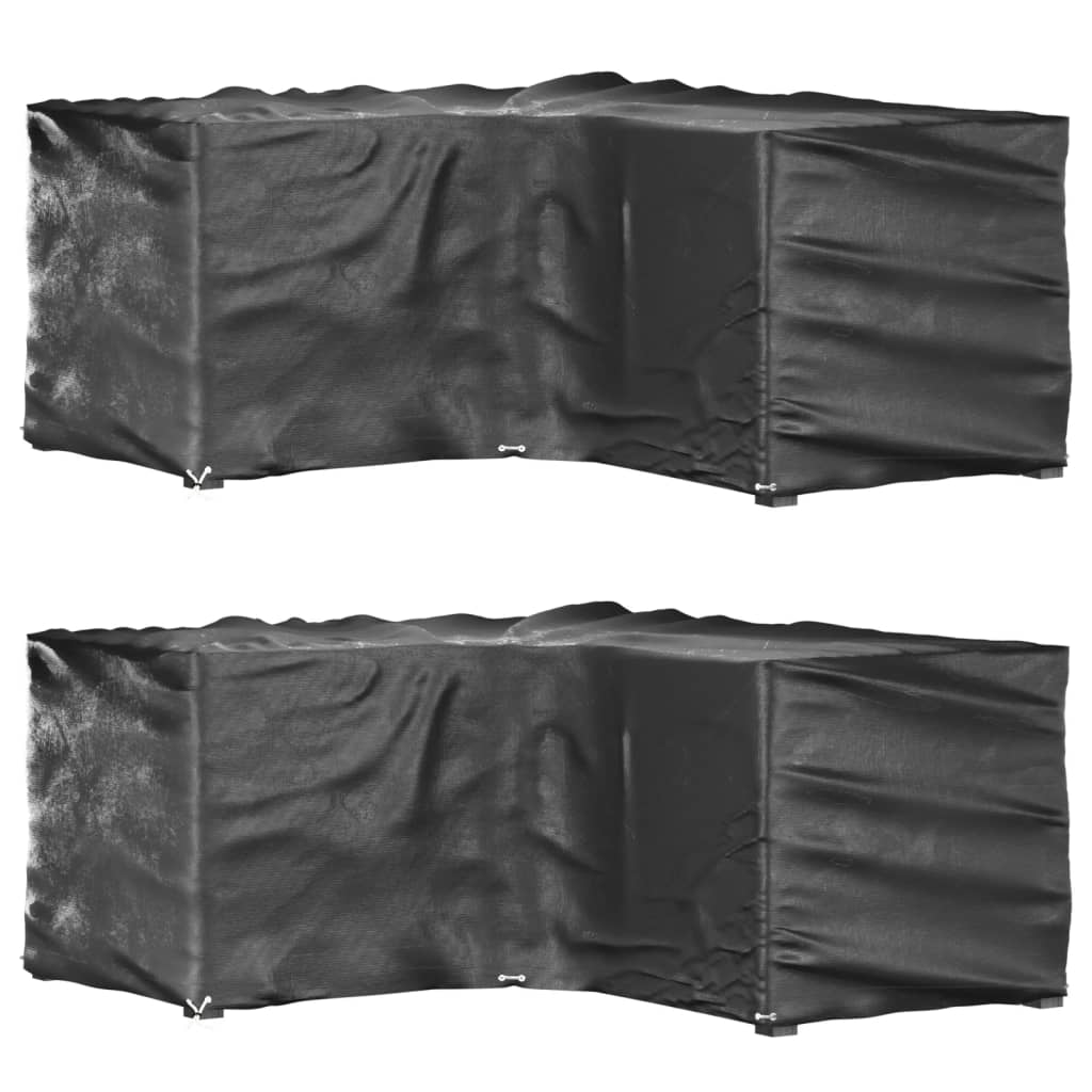 L-formet hagemøbeltrekk 2 stk 12 maljer 185x185x90 cm