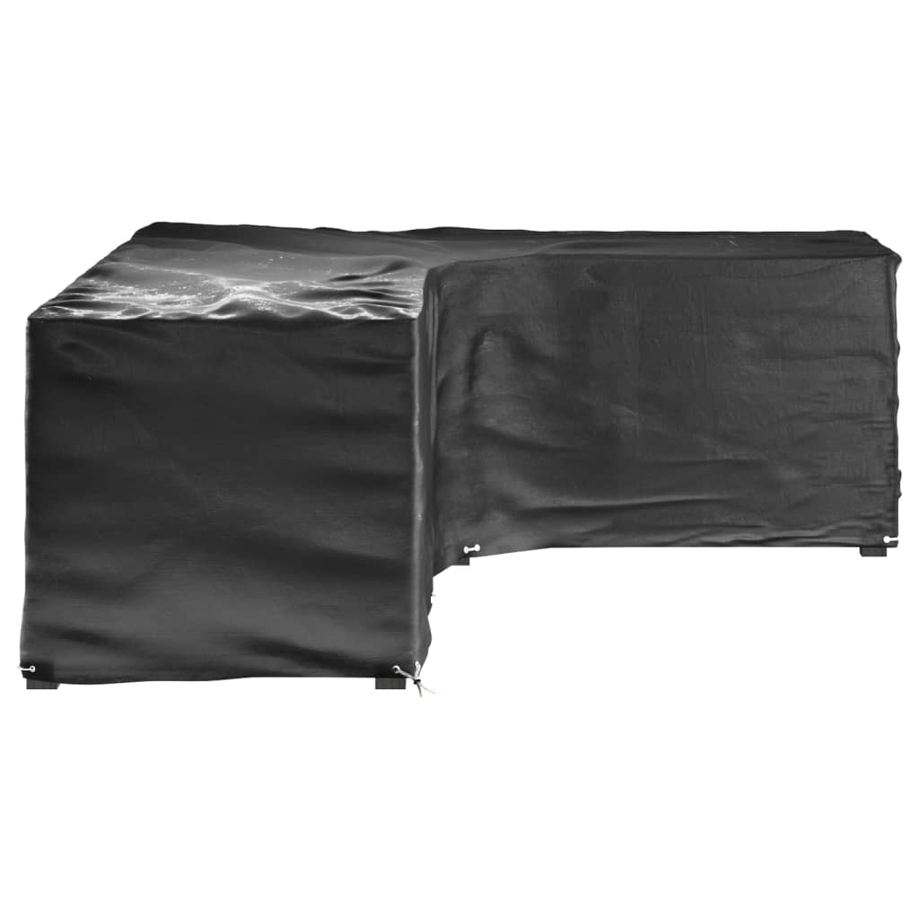 L-formet hagemøbeltrekk 2 stk 16 maljer 260x210x80 cm