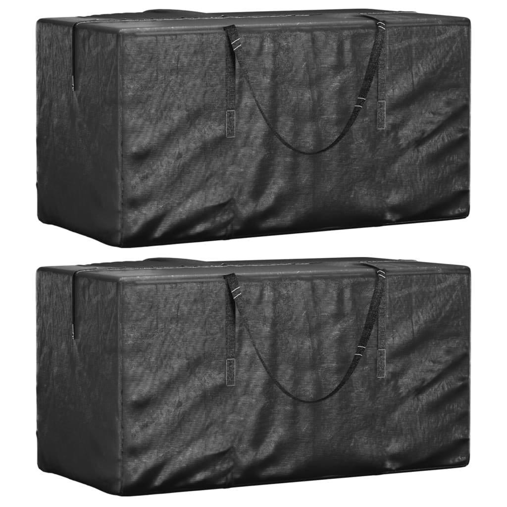 Poser til hageputer 2 stk svart 150x75x75 cm polyetylen