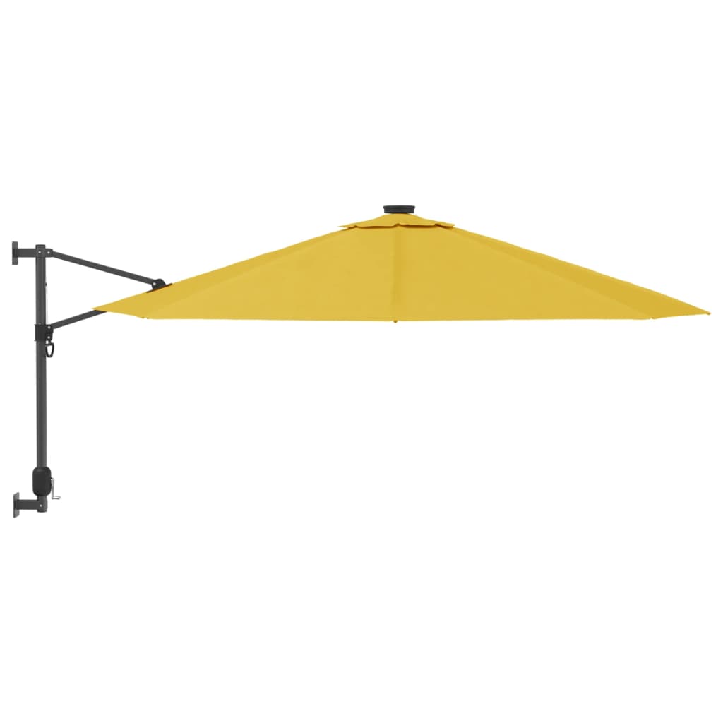Veggmontert parasoll med LED gul 290 cm